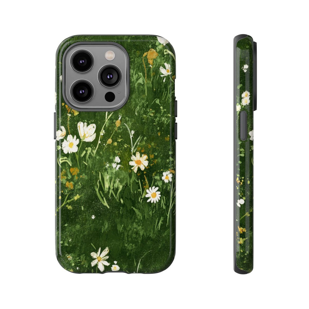 Groene Weide met Witte Bloemen