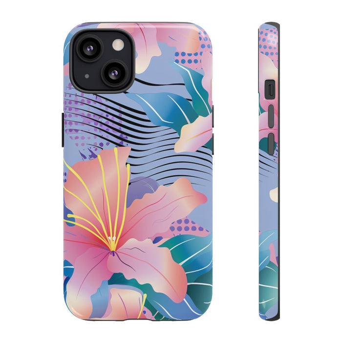 Roze Bloemenpatroon met Abstracte Accenten