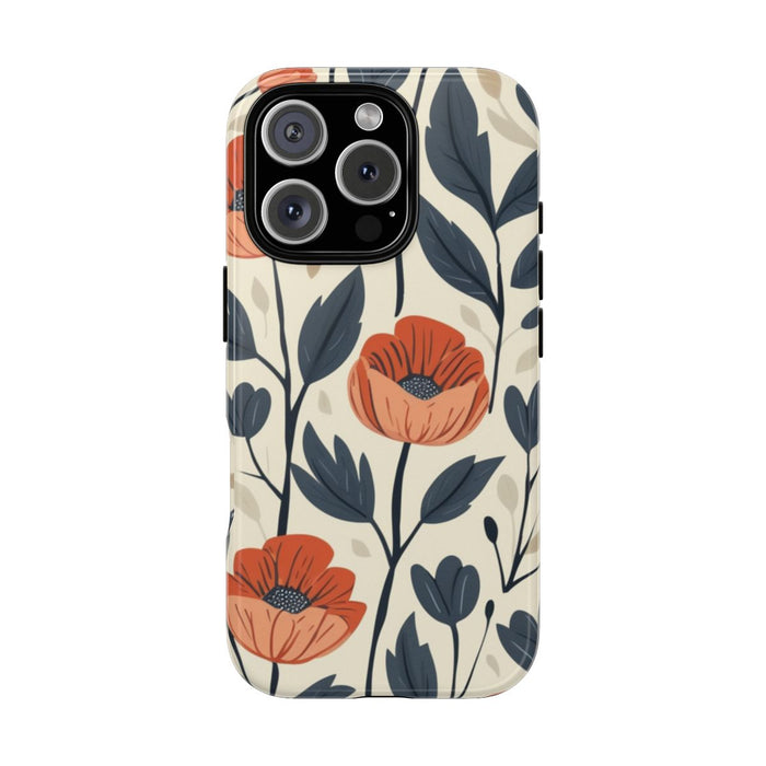 Oranje en Blauwe Bloemenpatroon