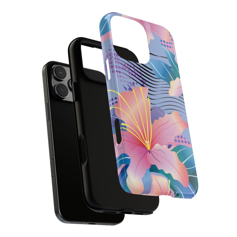 Roze Bloemenpatroon met Abstracte Accenten
