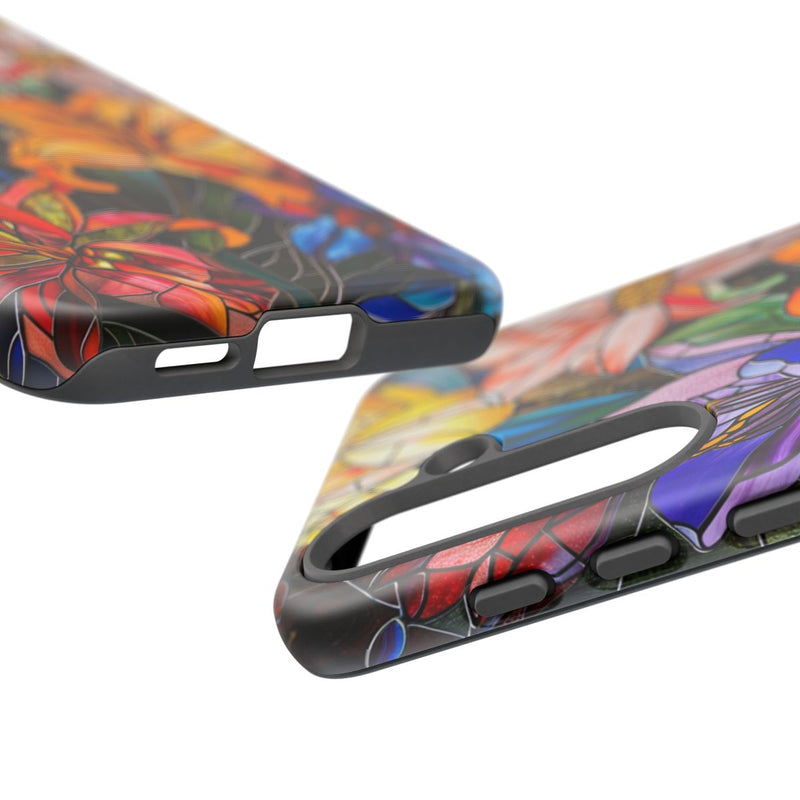 Levendig Gebloemd Glas-in-Lood Ontwerp