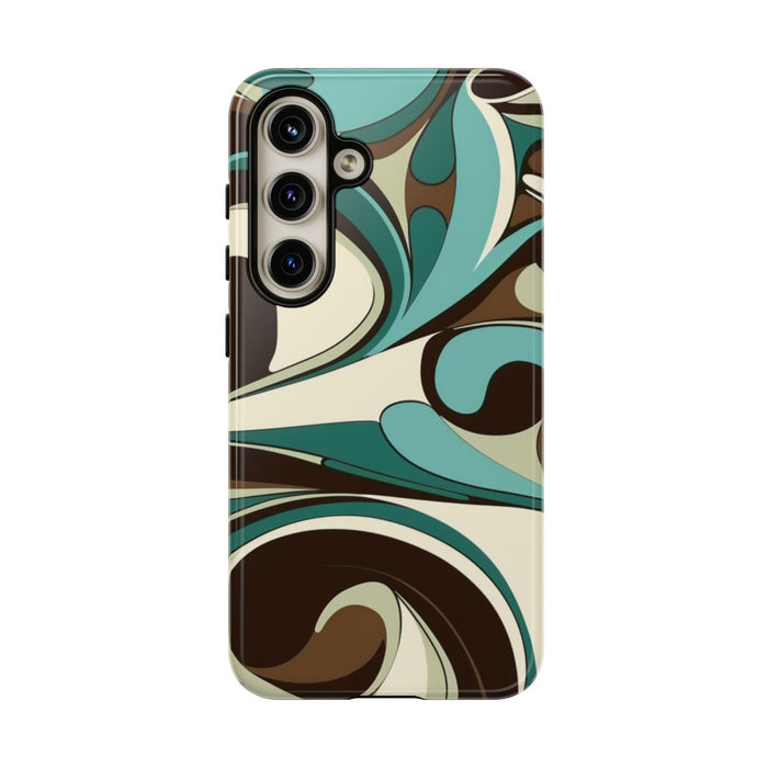Abstracte Swirl in Teal en Bruin