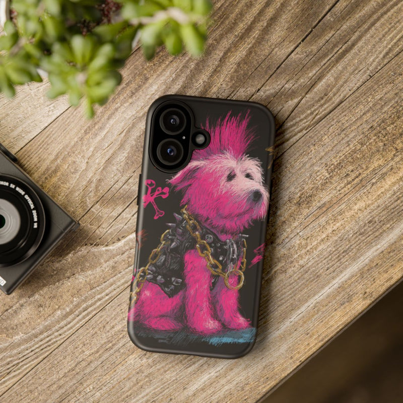 Roze Mohawk Punk Hond Illustratie