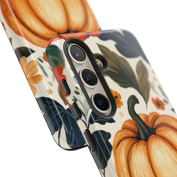 Herfst Pompoen en Bloemenpatroon