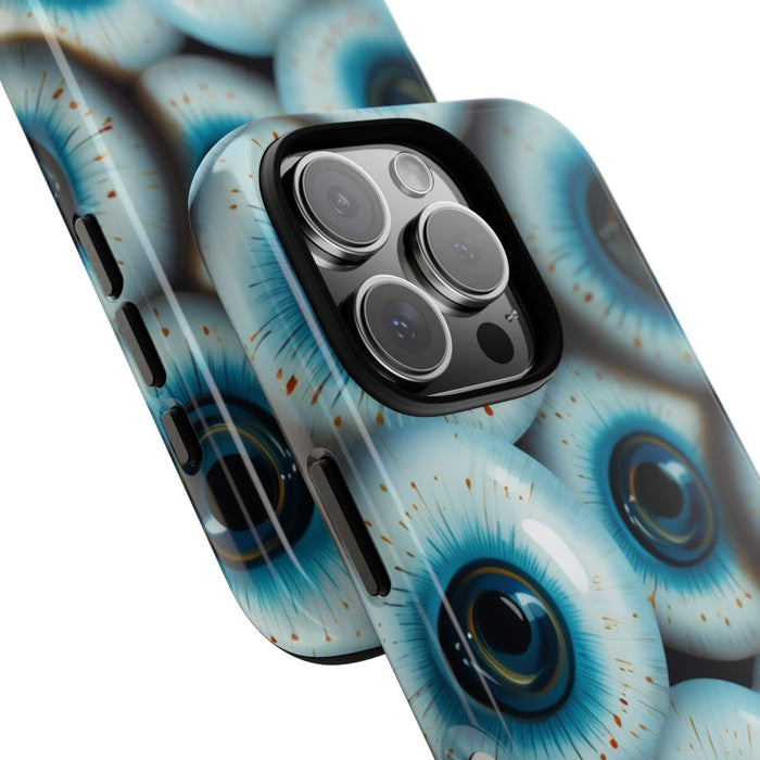 Glanzend Hoesje met Blauw Oogpatroon