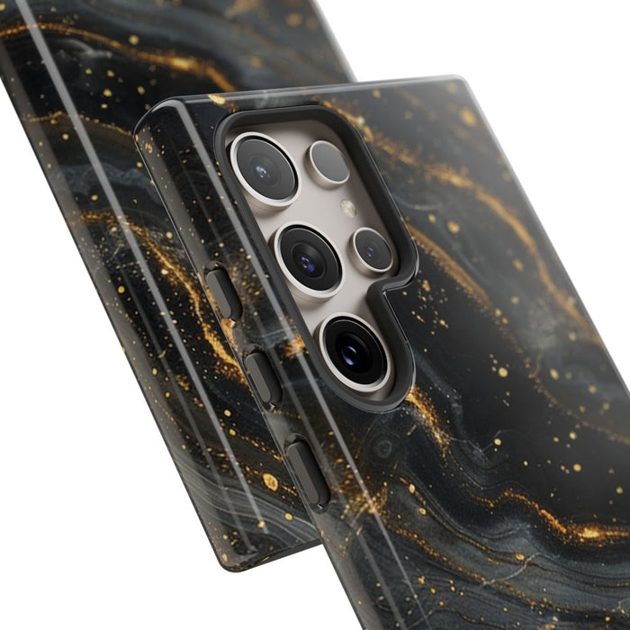 Zwart-Gouden Marmer Abstract Patroon
