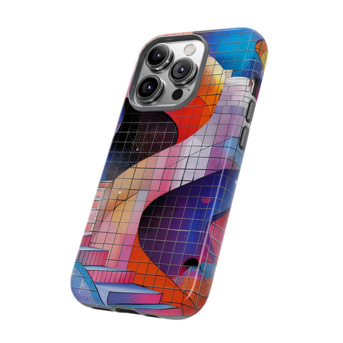 Kleurrijke Abstracte Spiraaltrap met Mozaïekpatroon