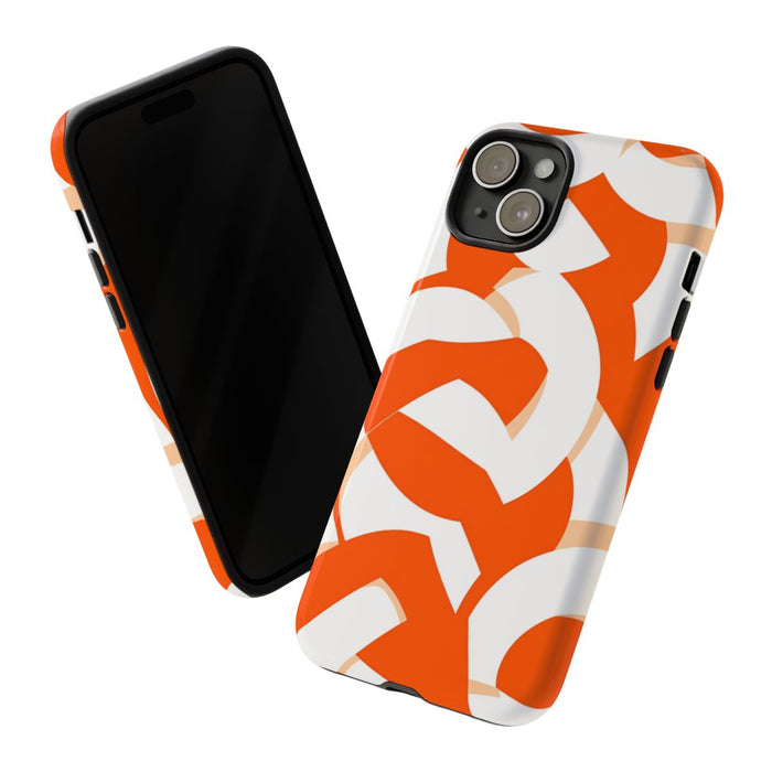 Oranje en Wit Geometrisch Patroon