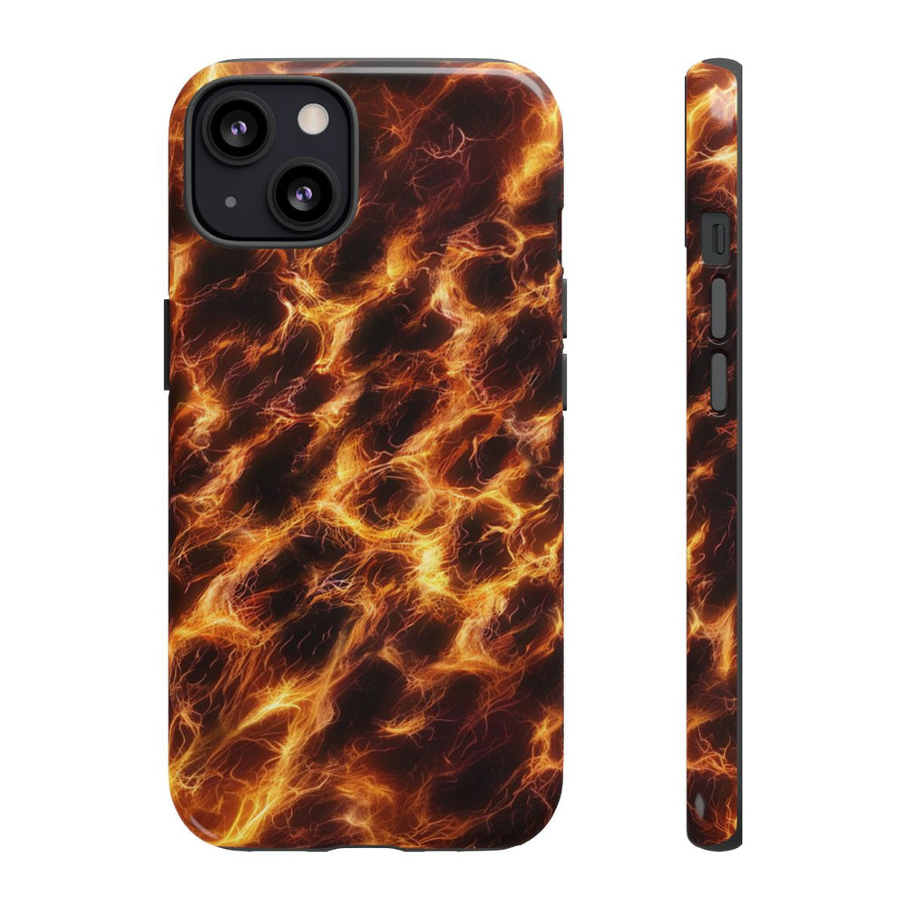 Gloeiende Vezelstructuur met Vurige Lijnen