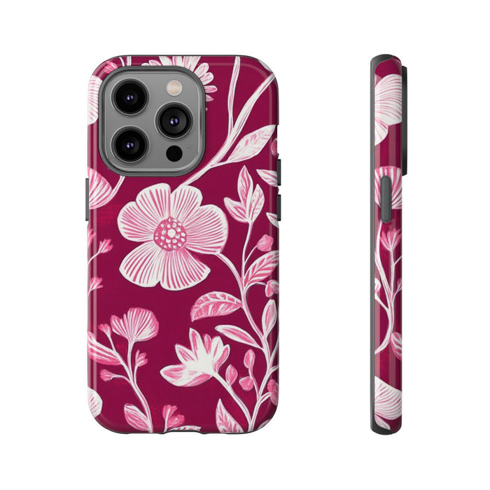 Roze en Witte Bloemenprint