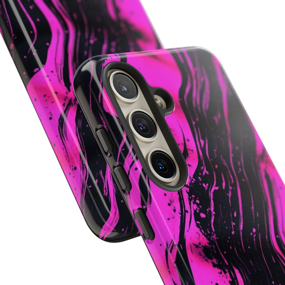 Neonroze en Zwart Abstract Patroon