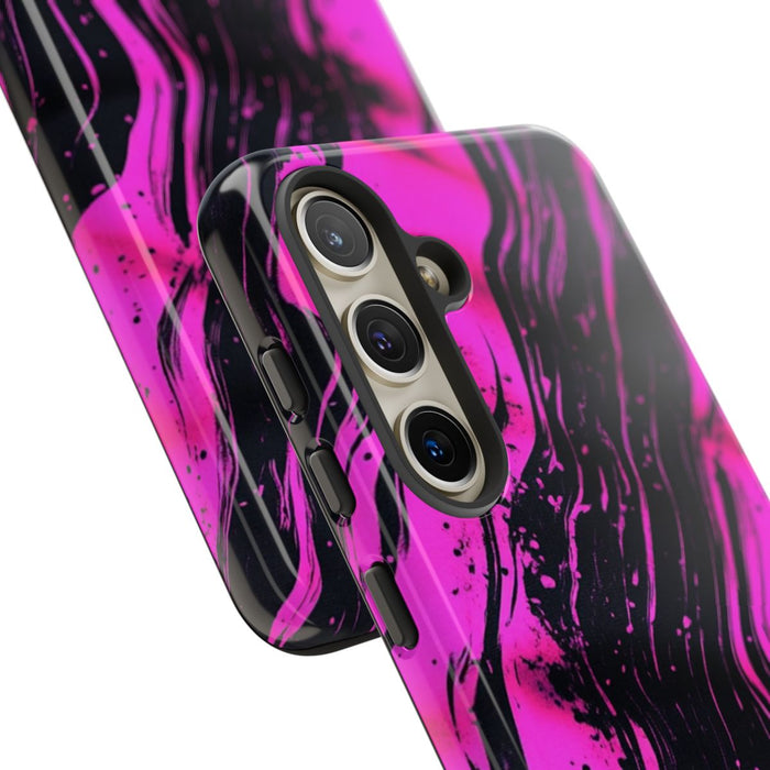 Neonroze en Zwart Abstract Patroon