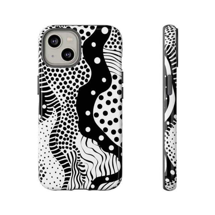 Zwart-Wit Abstract Stippenpatroon