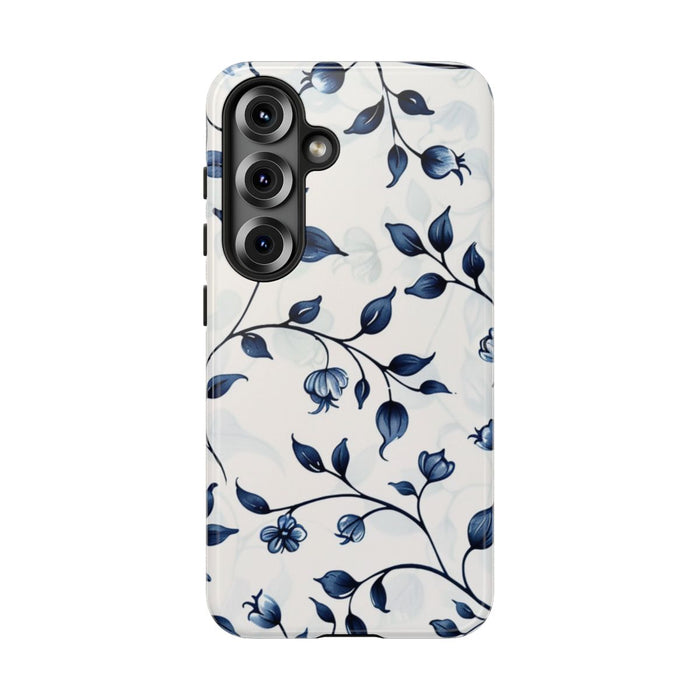 Blauw Bloemenrankenpatroon