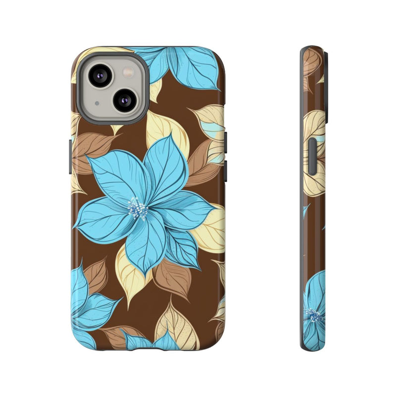 Turquoise en Beige Bloemenpatroon