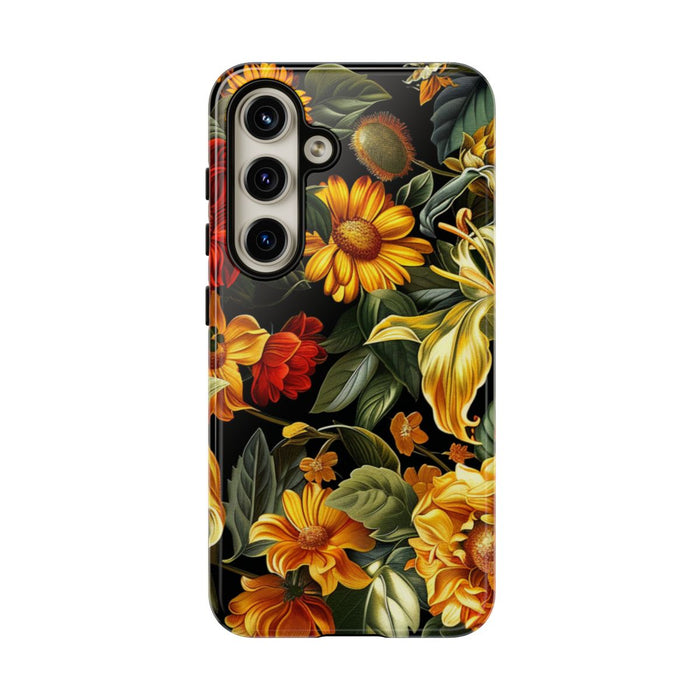 Vrolijk Gele en Rode Bloemenprint