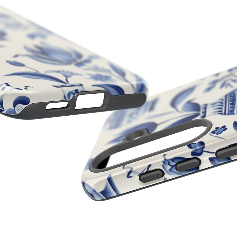 Blauw Bloemmotief met Delfts Vaaspatroon