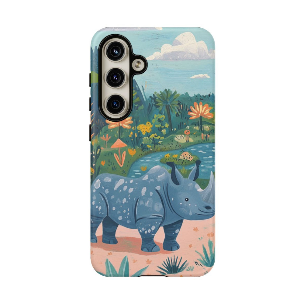 Blauwe Neushoorn Illustratie