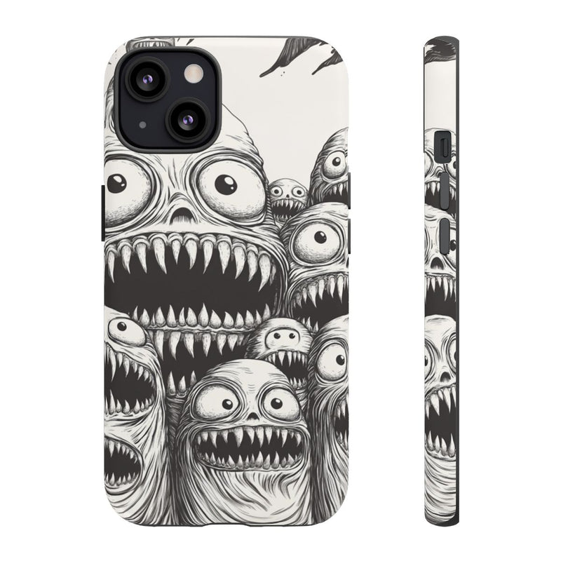 Slijmerige Monsterkoppen in Lijntekening