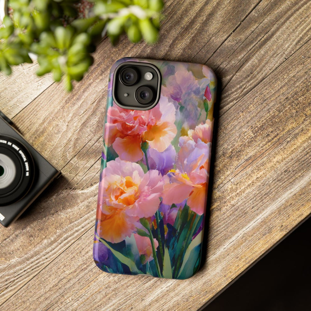 Roze en Paarse Bloemen in Waterverf