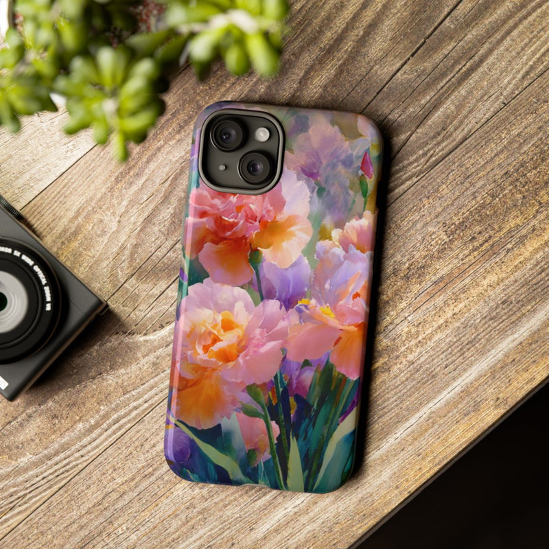 Roze en Paarse Bloemen in Waterverf