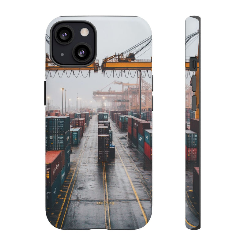 Vrachtcontainers en Hijskranen bij Haven