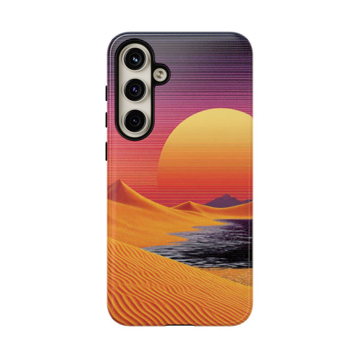 Zonsondergang boven Oranje Zandduinen met Retro Zon