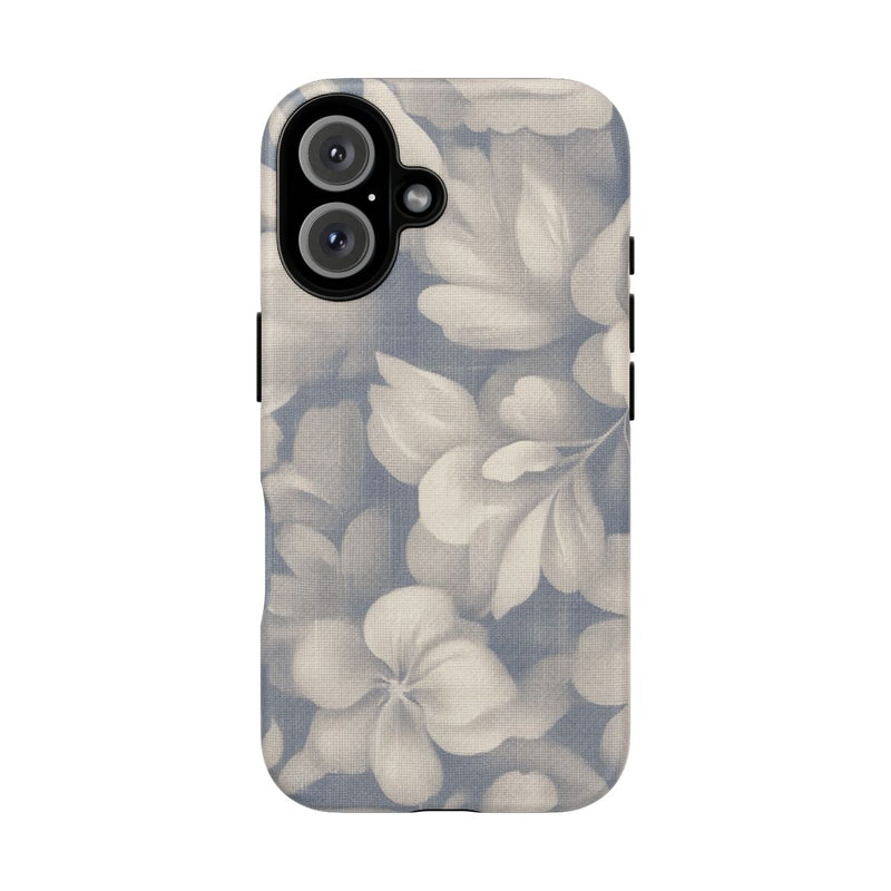 Vintage Bloemenpatroon in Blauw en Beige