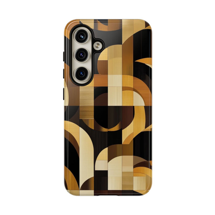 Geometrisch Bruin-Goud Art Deco Patroon