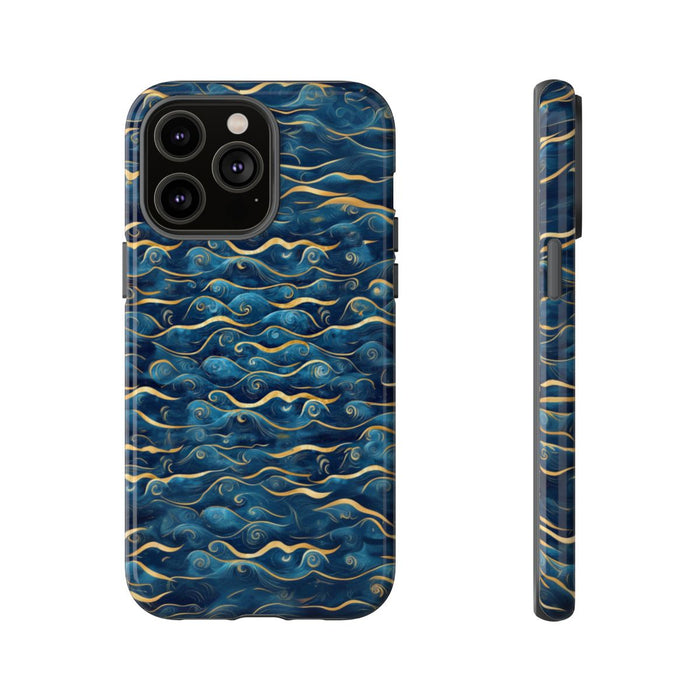 Blauw-Gouden Golfpatroon