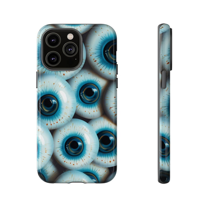 Glanzend Hoesje met Blauw Oogpatroon