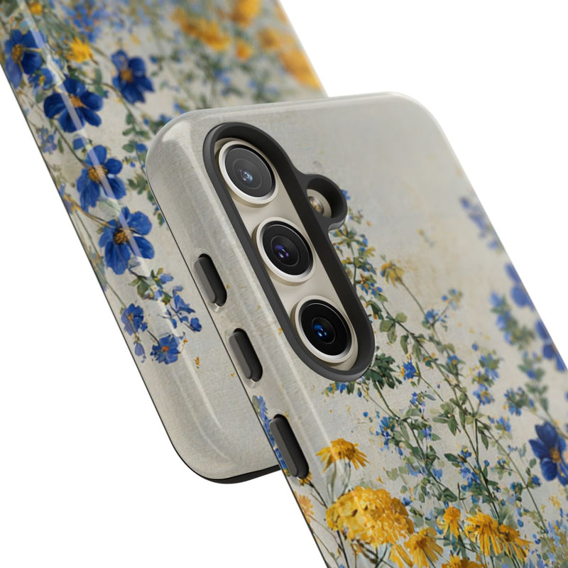 Blauwe en Gele Wilde Bloemen