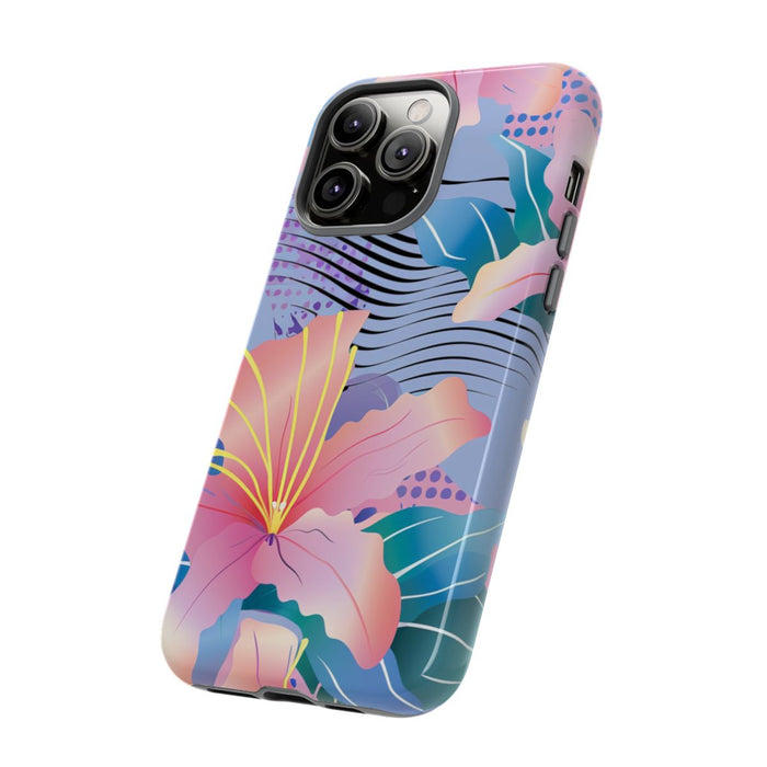 Roze Bloemenpatroon met Abstracte Accenten