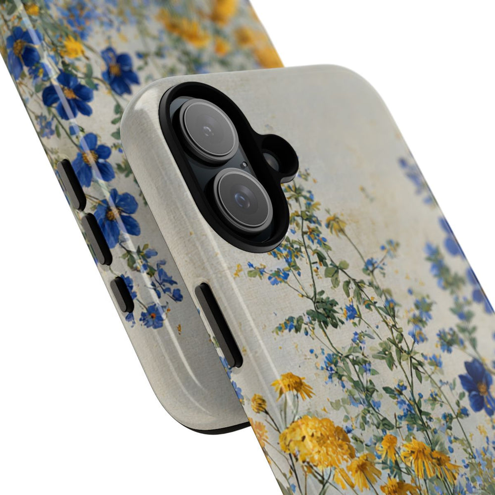 Blauwe en Gele Wilde Bloemen