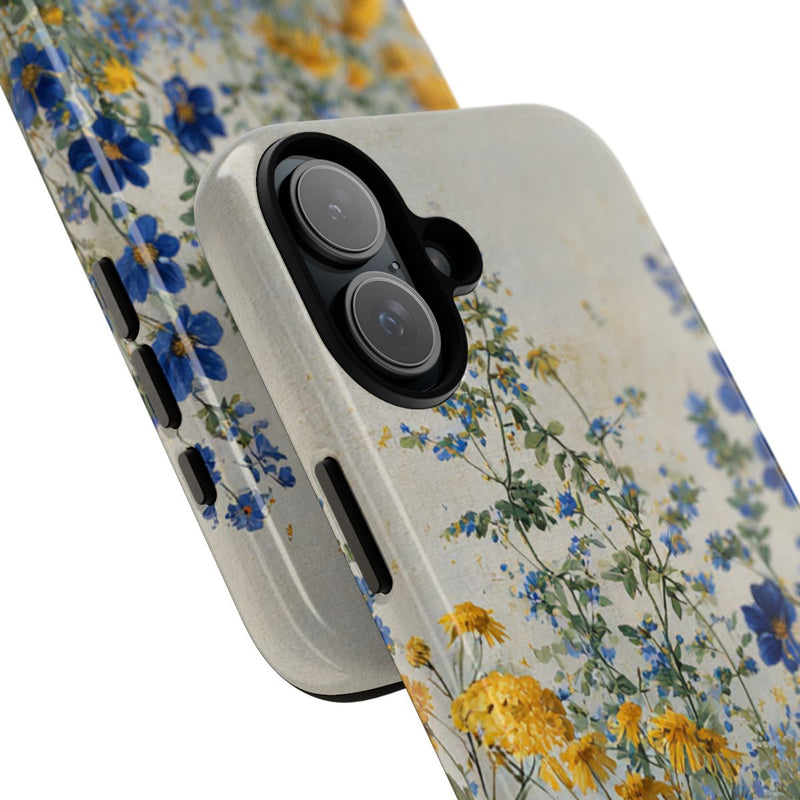 Blauwe en Gele Wilde Bloemen