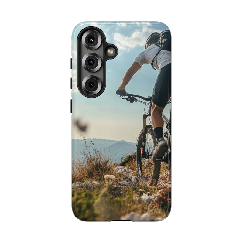 Mountainbiker op Rotsachtig Pad
