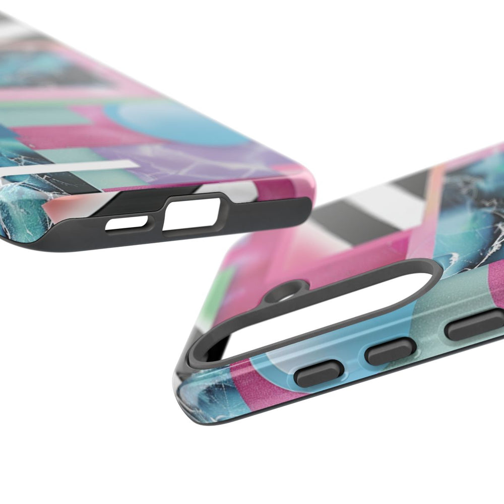 Abstract Geometrisch Patroon in Roze en Blauw