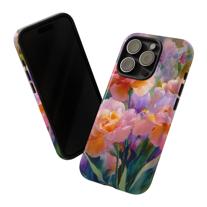 Roze en Paarse Bloemen in Waterverf