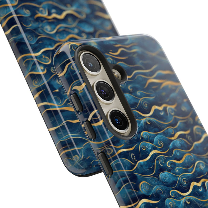 Blauw-Gouden Golfpatroon