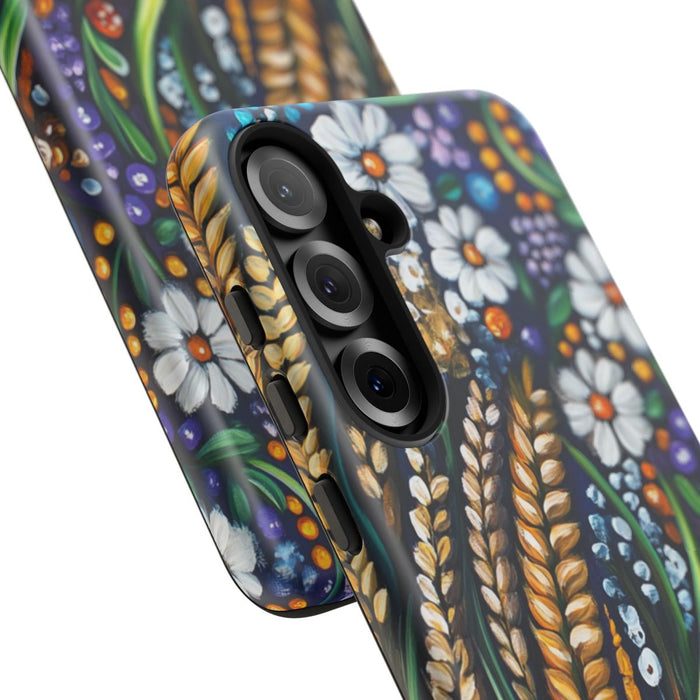 Kleurrijke Bloemen en Gouden Tarwe in Folklorestijl