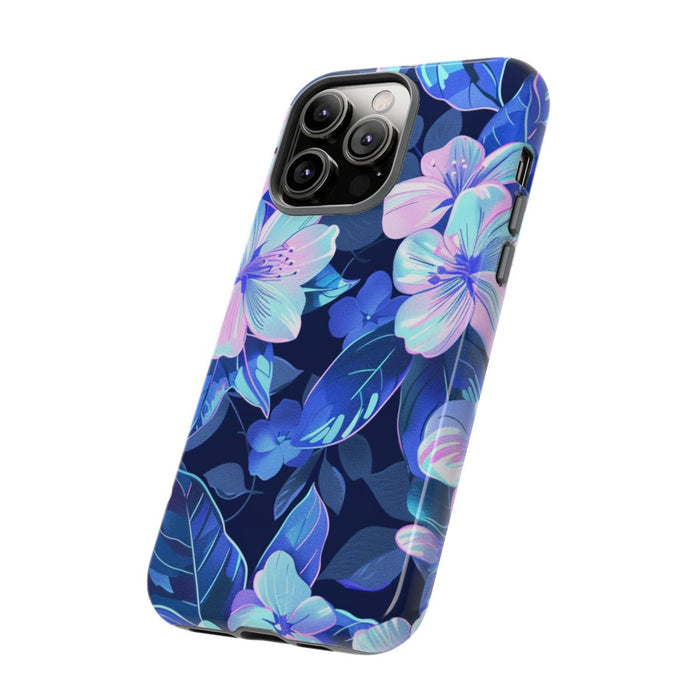 Blauw-Roze Bloemenpatroon