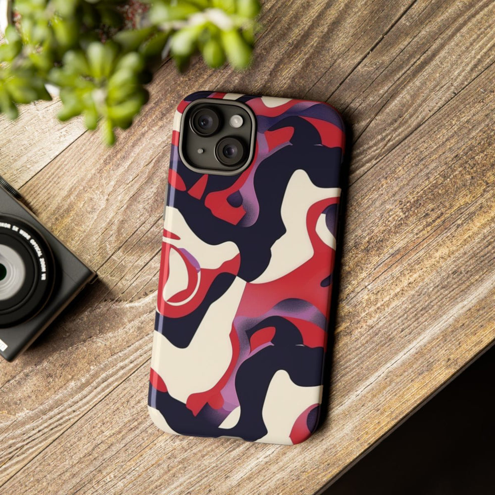 Abstract Rood-Zwart-Crème Patroon