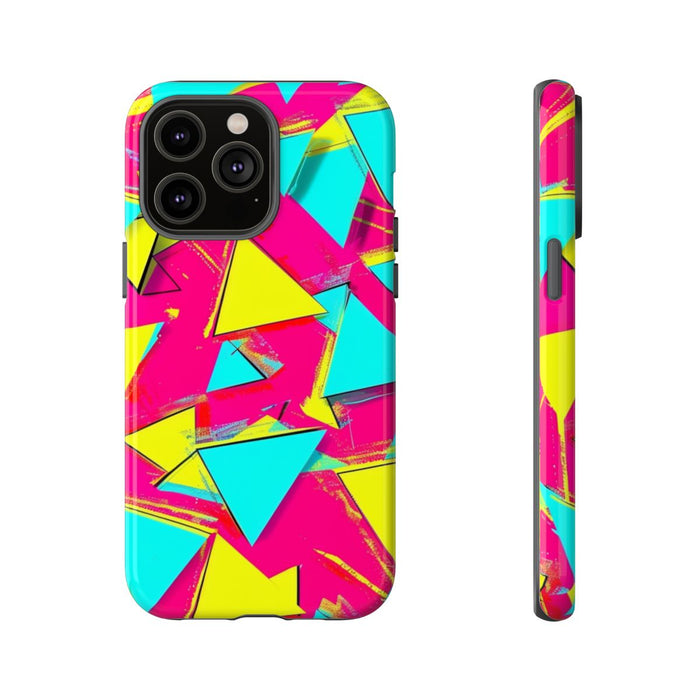 Neon Driehoeken Abstract Patroon