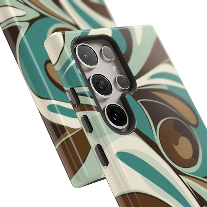 Abstracte Swirl in Teal en Bruin
