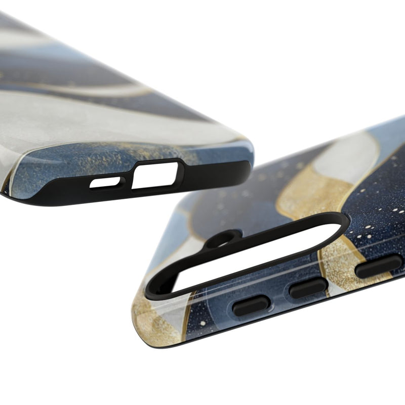 Abstract Blauw-Goud Golvenpatroon