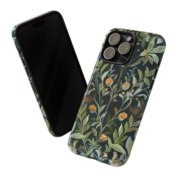 Gedetailleerde Botanische Illustratie met Oranje Bloemen