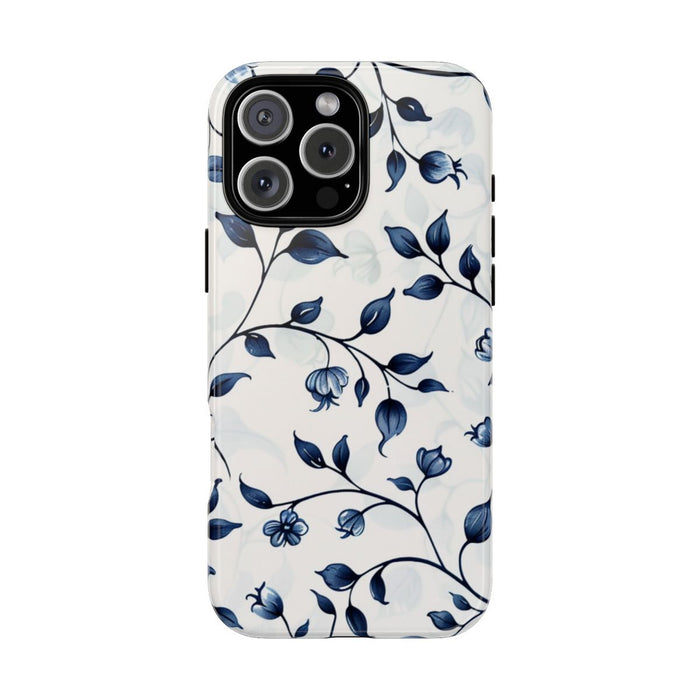 Blauw Bloemenrankpatroon