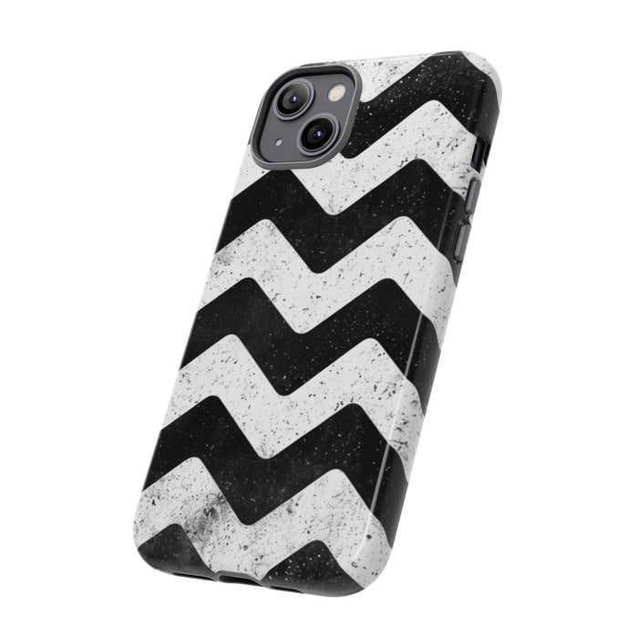Zwart-Wit Zigzagpatroon met Vintage Effect