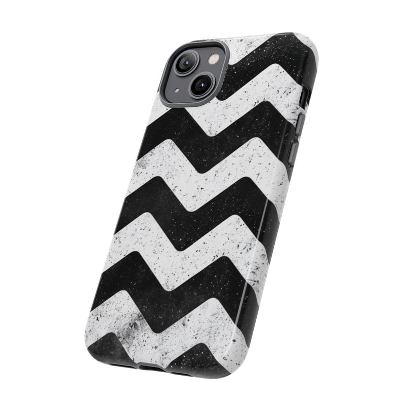 Zwart-Wit Zigzagpatroon met Vintage Effect
