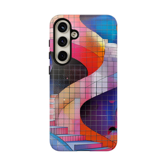 Kleurrijke Abstracte Spiraaltrap met Mozaïekpatroon